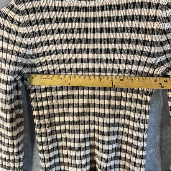 Maeve Anthropologie Pullover Women XS Tan Stripe Turtleneck Sweater Elevated - Picture 6 of 11
